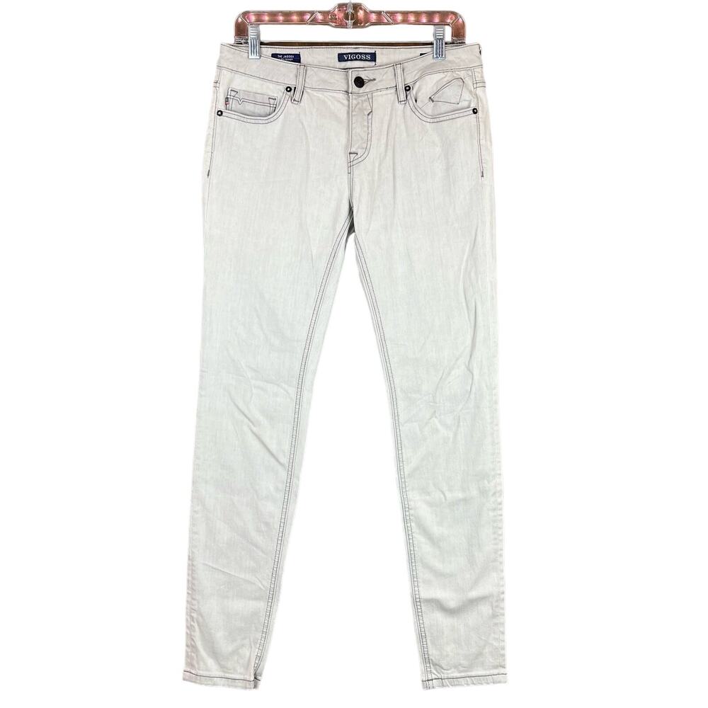 Vigoss Womens Jeans Light Gray The Jagger Super Skinny Stretch 29x31